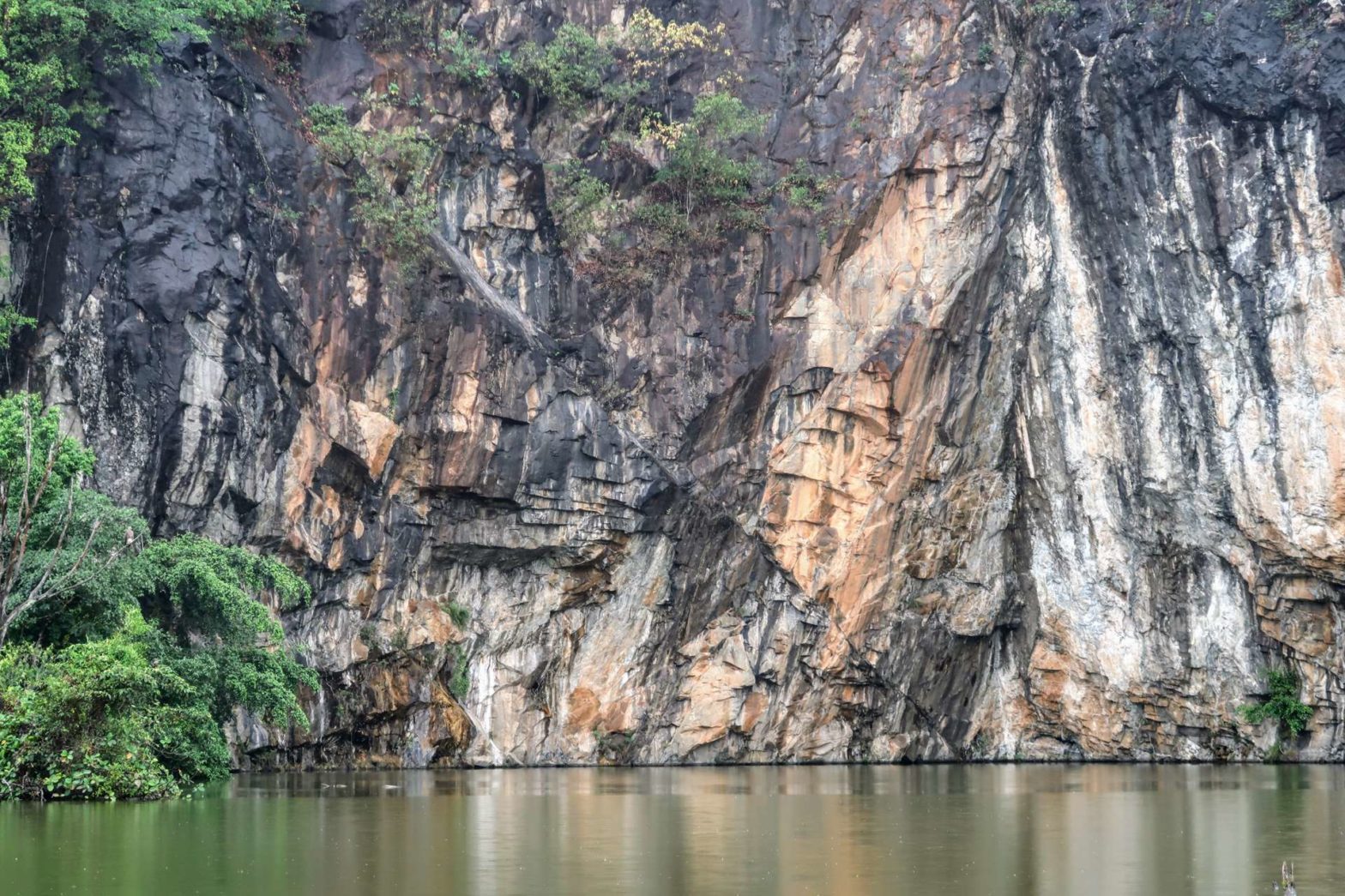 A quarry rockface in Little Guilin in Singapore