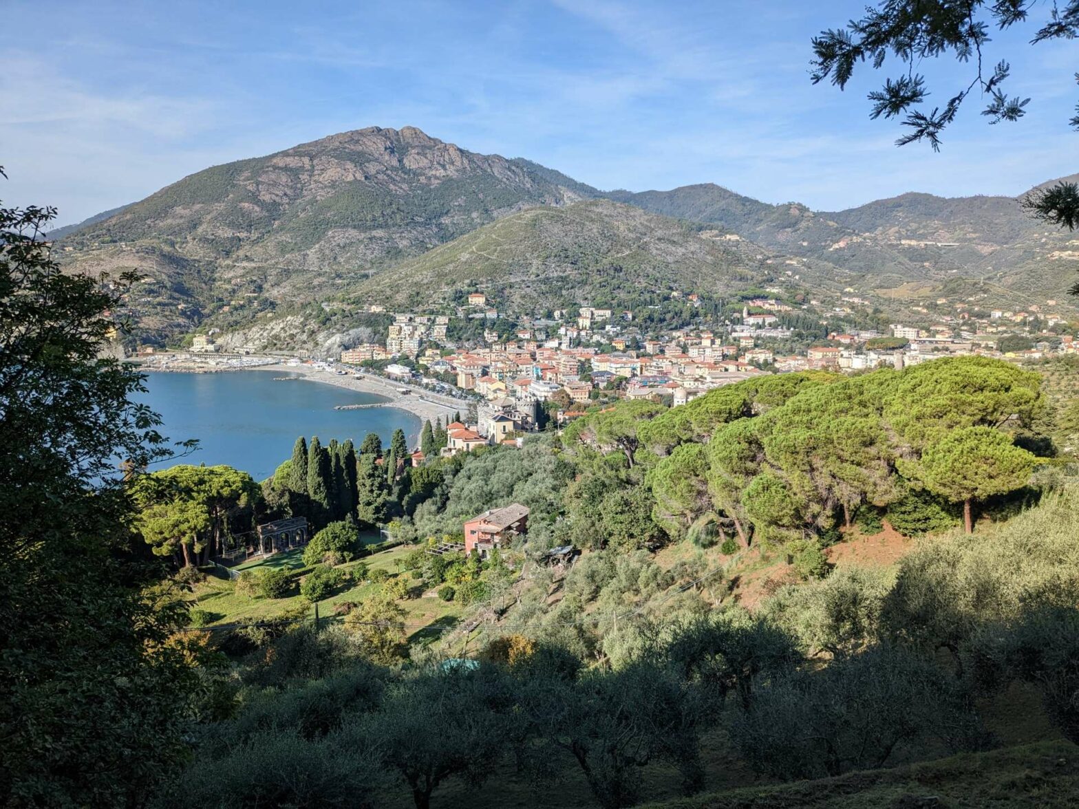 Looking back on Levanto while hiking to Monterosso