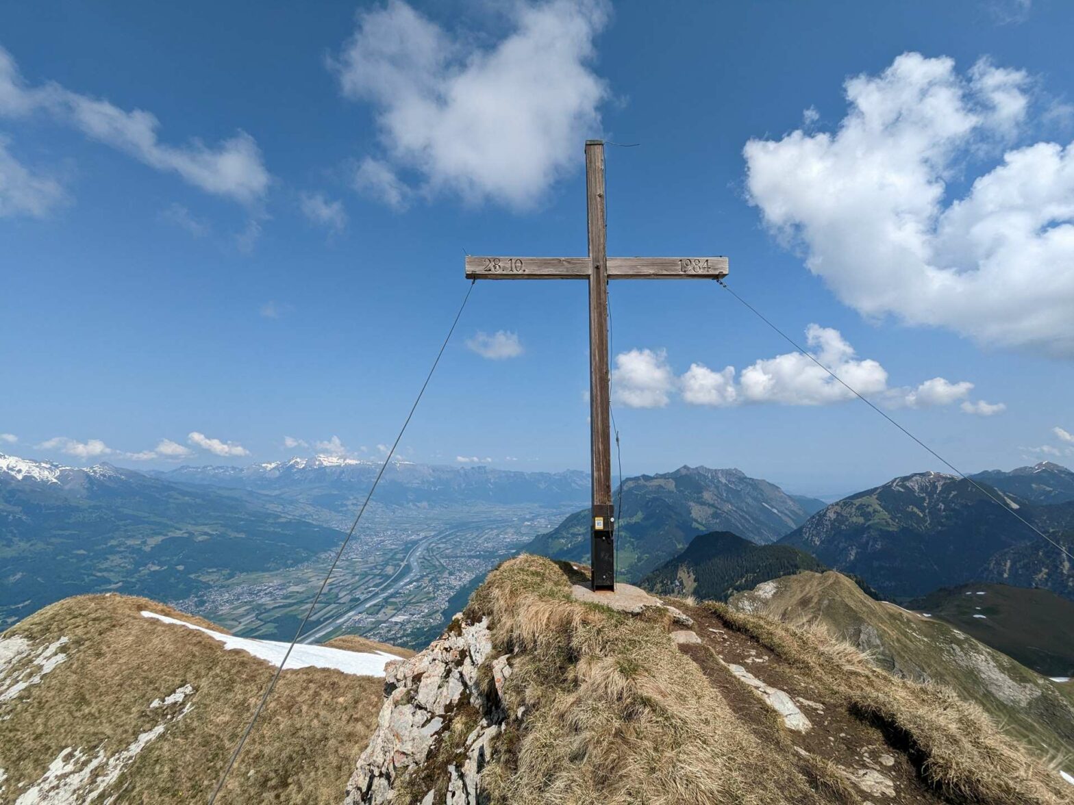 View of mountains from the top of Rappenstein Peak in Liechtenstein