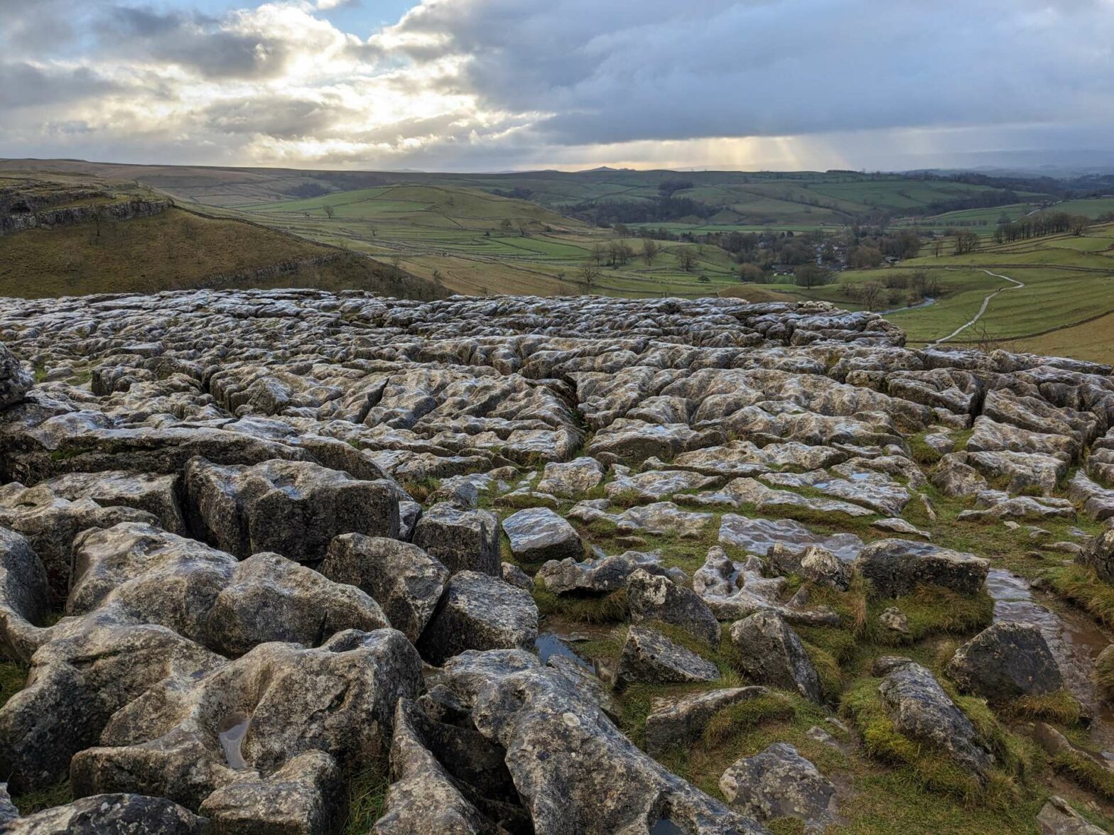 Limestone pavement at the top of Malham Cove in the Yorkshire Dales