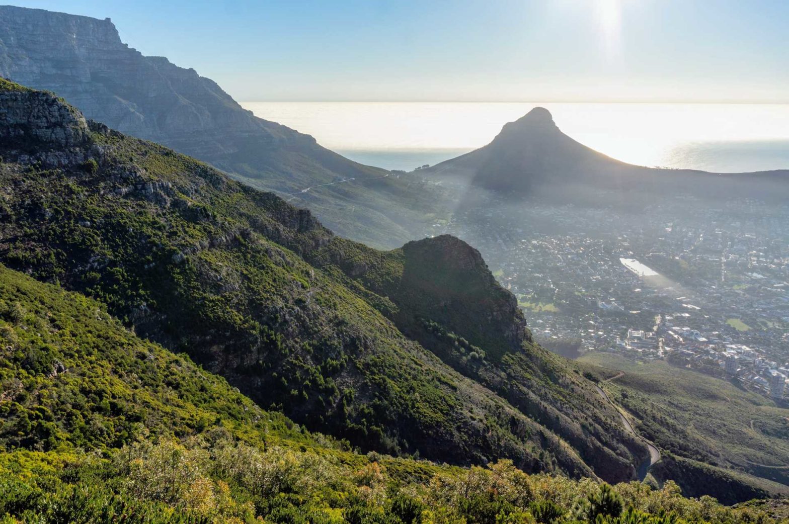View from the slopes of Devil's Peak Cape Town.